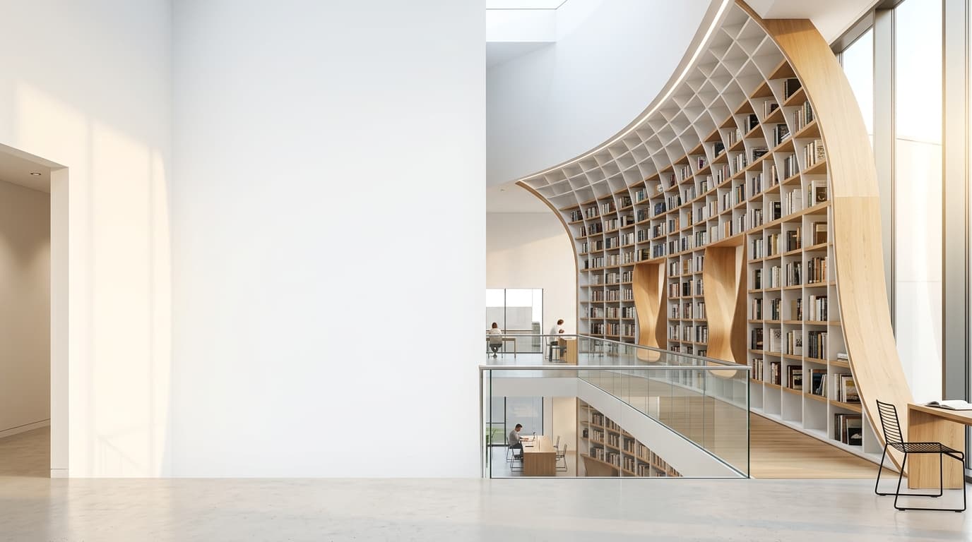 Modern Curved Architectural Library